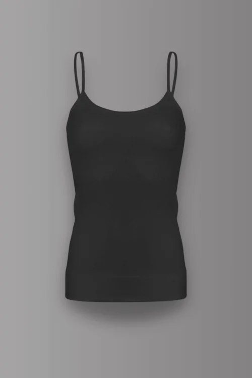 Camiseta de tirantes para mujer con hombros estrechos, jacquard sedoso, elástico