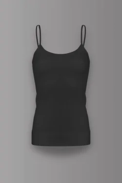 Camiseta de tirantes para mujer con hombros estrechos, jacquard sedoso, elástico