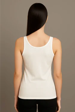 Damen-Tanktop mit weiten Schultern aus elastischem Micromodal – Made in Italy
