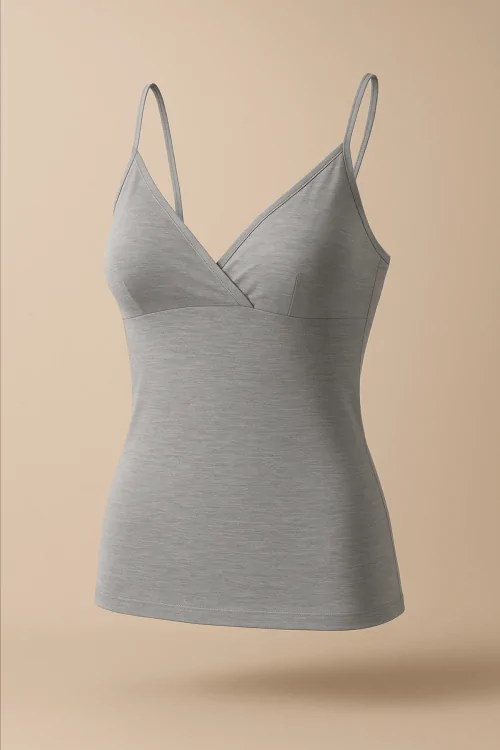 Canotta donna spallina stretta in micromodal con forma seno – Made in Italy