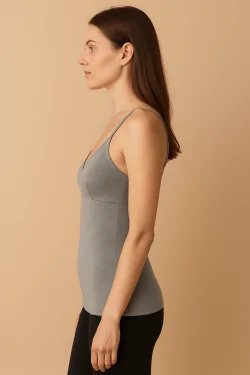Canotta donna spallina stretta in micromodal con forma seno – Made in Italy