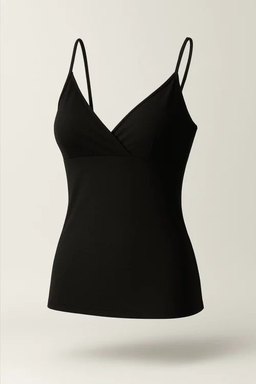 Damen-Tanktop mit schmalen Trägern aus Micromodal mit Brustform - Made in Italy