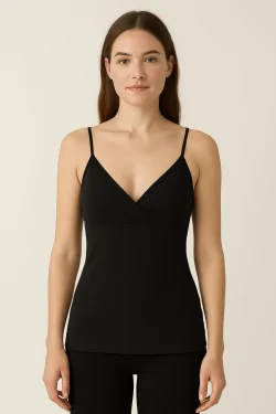 Damen-Tanktop mit schmalen Trägern aus Micromodal mit Brustform - Made in Italy