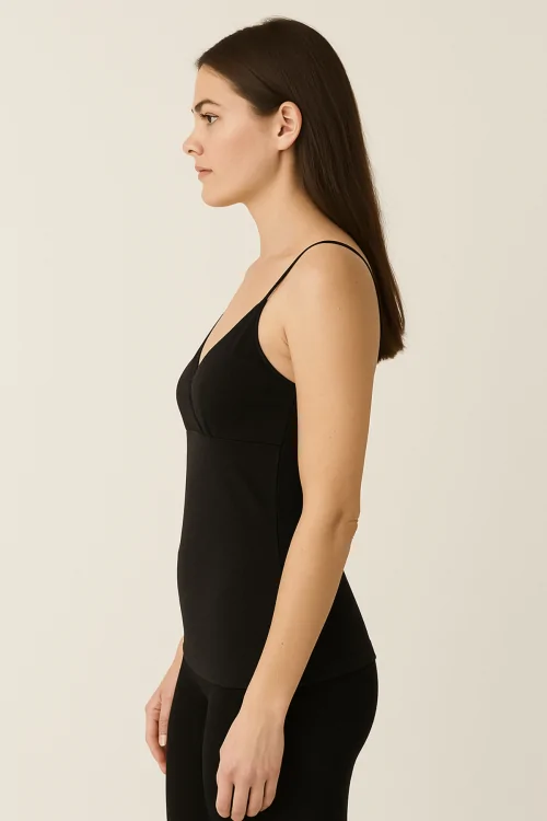 Damen-Tanktop mit schmalen Trägern aus Micromodal mit Brustform - Made in Italy