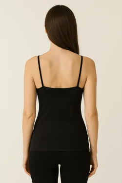 Damen-Tanktop mit schmalen Trägern aus Micromodal mit Brustform - Made in Italy