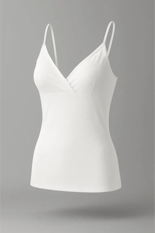 Damen-Tanktop mit schmalen Trägern aus Micromodal mit Brustform - Made in Italy