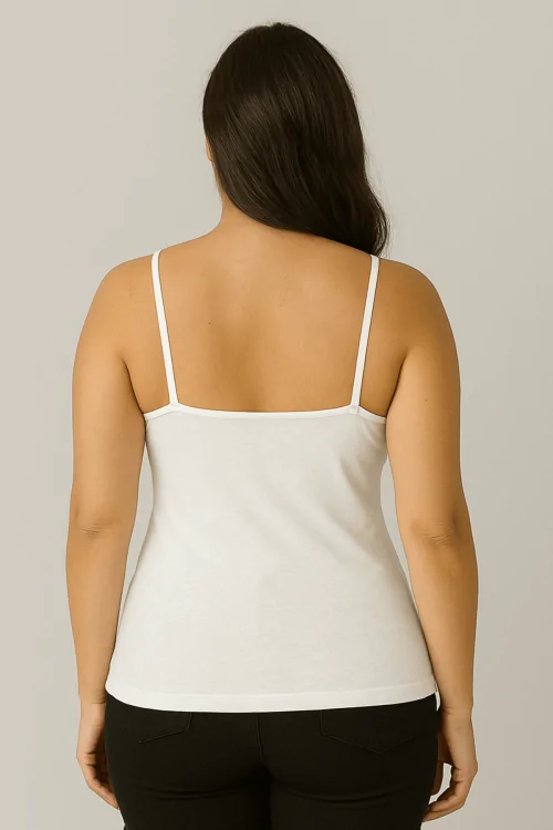 Damen-Tanktop mit schmalen Trägern aus Micromodal mit Brustform - Made in Italy