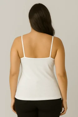 Women's tank top with narrow straps in micromodal with breast shape - Made in Italy