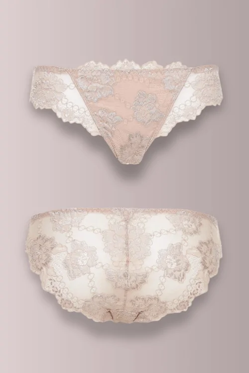 Slip donna in pizzo elasticizzato con doppio pannello frontale