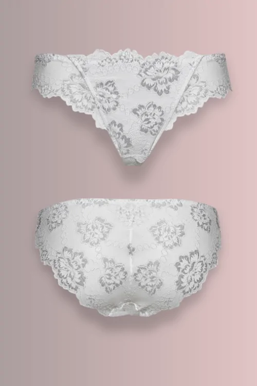 Women's Stretch Lace Briefs with Double Front Panel