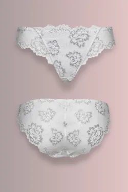 Braguitas de encaje elástico para mujer con doble panel frontal