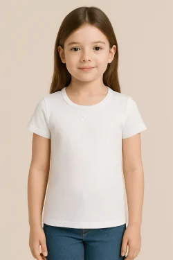 Warmer kurzärmliger Baby-Mädchen-Baumwollpullover mit Schleife – 3-teilig