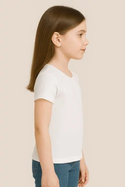 Pull bébé fille en coton chaud à manches courtes avec nœud – 3 pièces