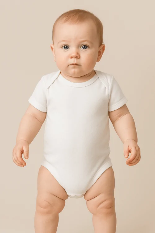 Baby girl's short-sleeved warm cotton bodysuit - 3-piece pack