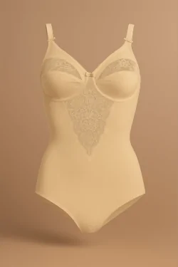 Body modellatore contenitivo in microfibra con pizzo