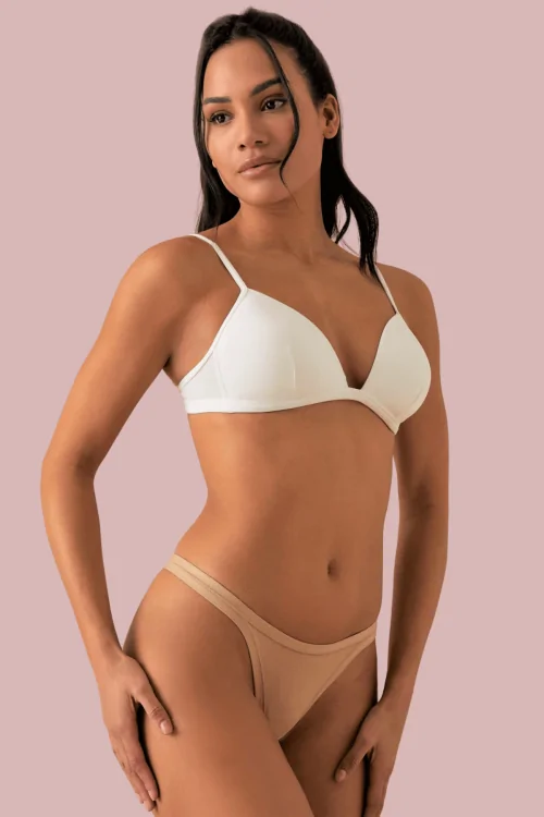 Damen-String aus Modal-Baumwolle mit Stoffkanten