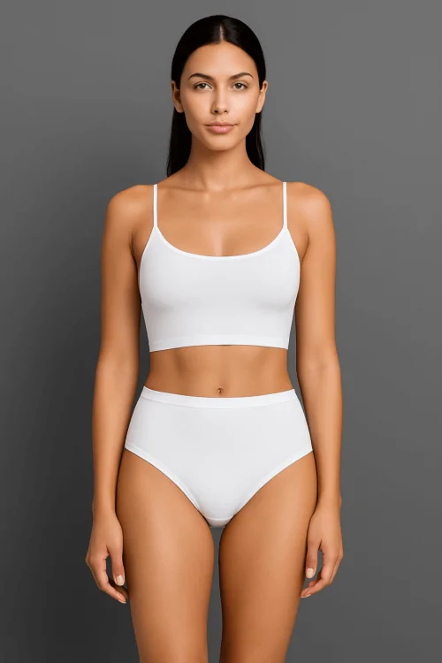 Culotte alta donna in cotone modal elasticizzato con bordi in cotone