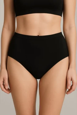 Culotte haute femme en coton modal extensible avec bords en coton