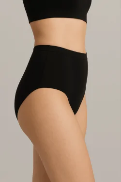 Culotte haute femme en coton modal extensible avec bords en coton