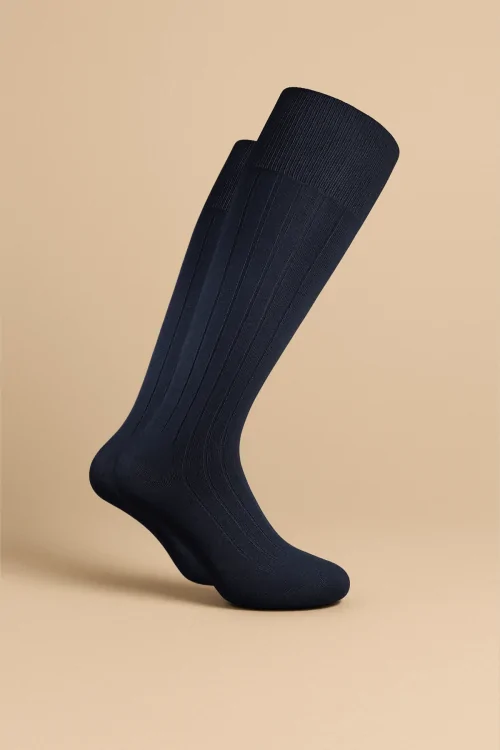 Chaussette longue pour homme en mélange de laine avec découpe latérale