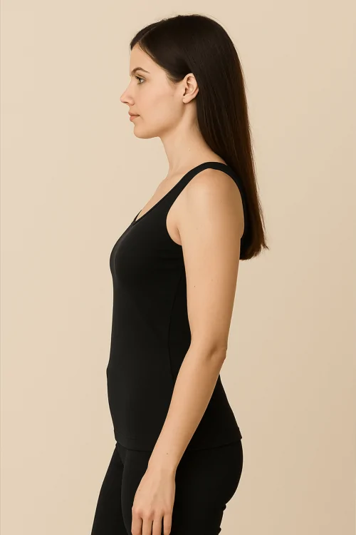 Tanktop aus Stretch-Mikrofaser für Damen – breite Schultern