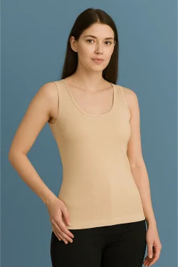 Tanktop aus Stretch-Mikrofaser für Damen – breite Schultern