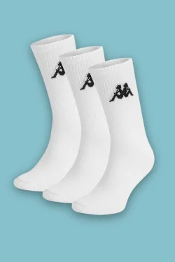 Lote de 3 pares de calcetines de tenis cortos Kappa para hombre en tejido de rizo de algodón.