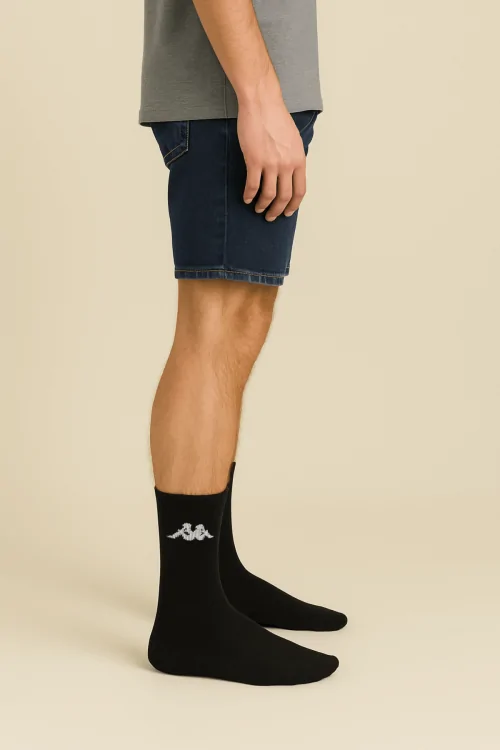 Lote de 3 pares de calcetines de tenis cortos Kappa para hombre en tejido de rizo de algodón.