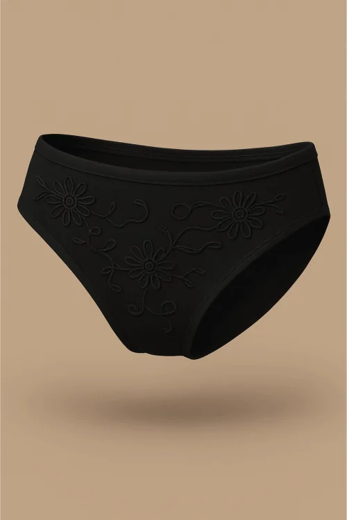 Braguitas medianas para mujer en algodón modal con encaje - 3 piezas blancas o negras