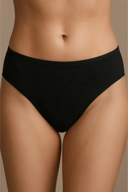 Slip medio donna in cotone modal con pizzo – 3 pezzi bianco o nero