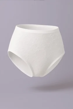 Damen Slips mit hoher Taille aus Baumwolle und Modal mit Spitze – 3 Stück, Weiß oder Schwarz