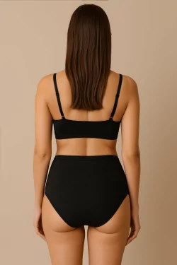Mutanda alta donna in cotone modal con pizzo – 3 pezzi bianco o nero
