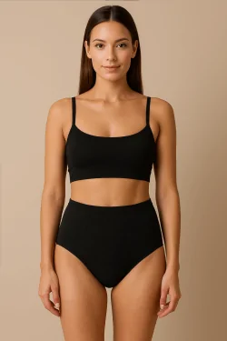 Mutanda alta donna in cotone modal con pizzo – 3 pezzi bianco o nero