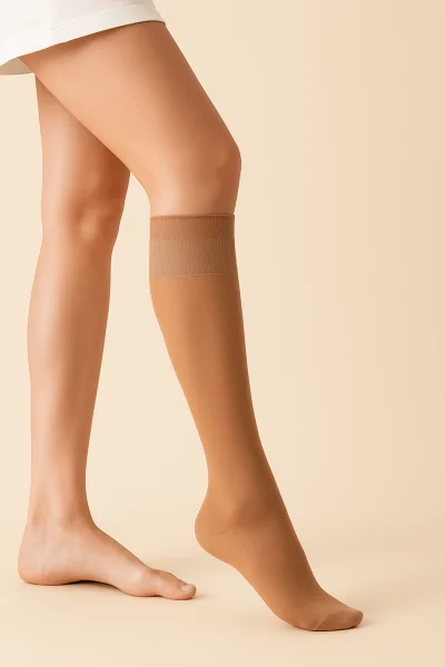 Chaussettes transparentes opaques Filodoro pour femme, taille 40, lot de 6 paires à compression graduée