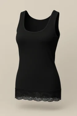Canotta donna in cotone modal con pizzo sul fondo – comfort ed eleganza