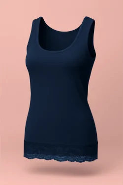 Canotta donna in cotone modal con pizzo sul fondo – comfort ed eleganza
