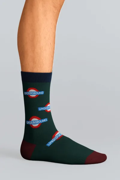 Kurze Herrensocken aus elastischer Baumwolle – 3 Paar: Schwarz, Blau, Grün