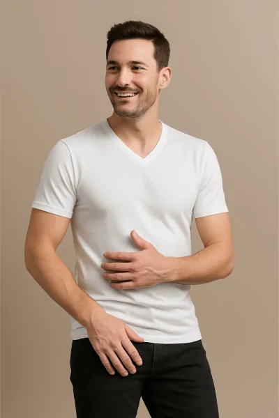 Chemise homme en coton bi-élastique «&nbsp;V&nbsp;» - lot de 3