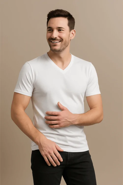 Chemise homme en coton bi-élastique «&nbsp;V&nbsp;» - lot de 3