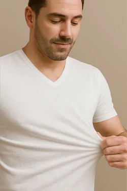 Maglia uomo cotone bielastico “V” – conf. 3 pz
