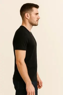 Herren bi-elastisches Baumwollshirt "V" - 3er Pack