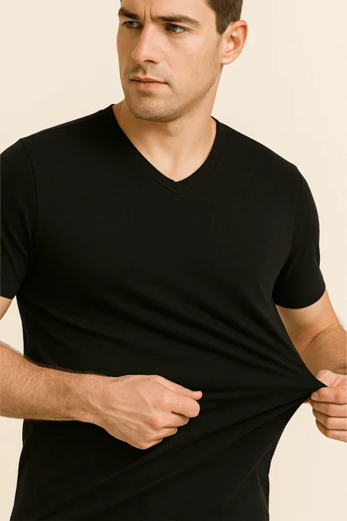 Maglia uomo cotone bielastico “V” – conf. 3 pz