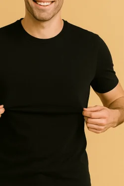 Men's crew neck 3-piece bi-elastic cotton sweater