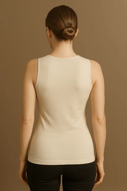 Canotta donna misto lana spalla larga – comfort e calore