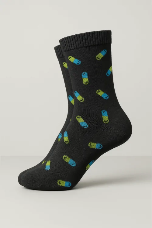 Chaussettes courtes pour hommes, motif pilules