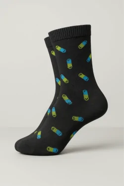 Kurze Herrensocken mit Pillenmuster