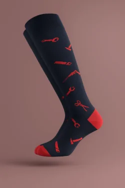 Calcetines largos para hombre con estampado de herramientas
