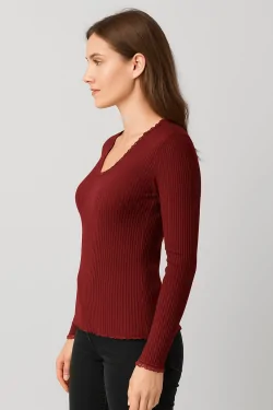 Maglia Donna a Costa Scollatura Profonda