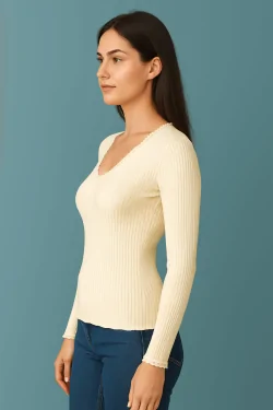 Maglia Donna a Costa Scollatura Profonda
