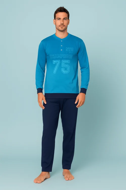 Pijama Serafino para hombre con puños